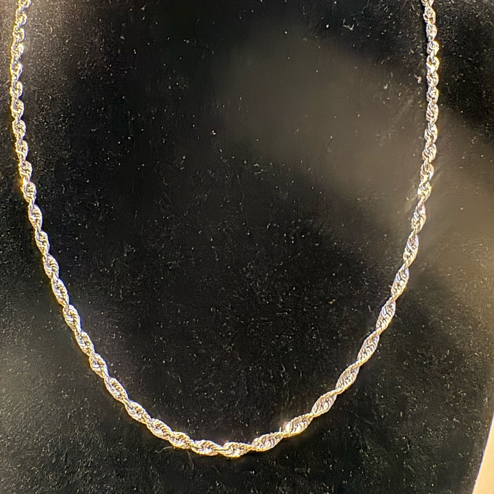 Vintage .925 Silver Twisted Chain Necklace